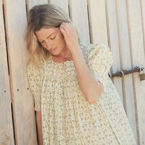 NWT Doen Sterling Floral Print Dress in Moss Papillon